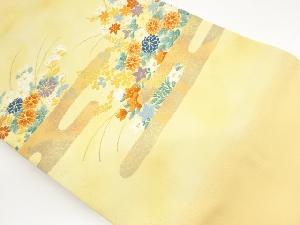 ヱ霞に秋草模様織出し名古屋帯